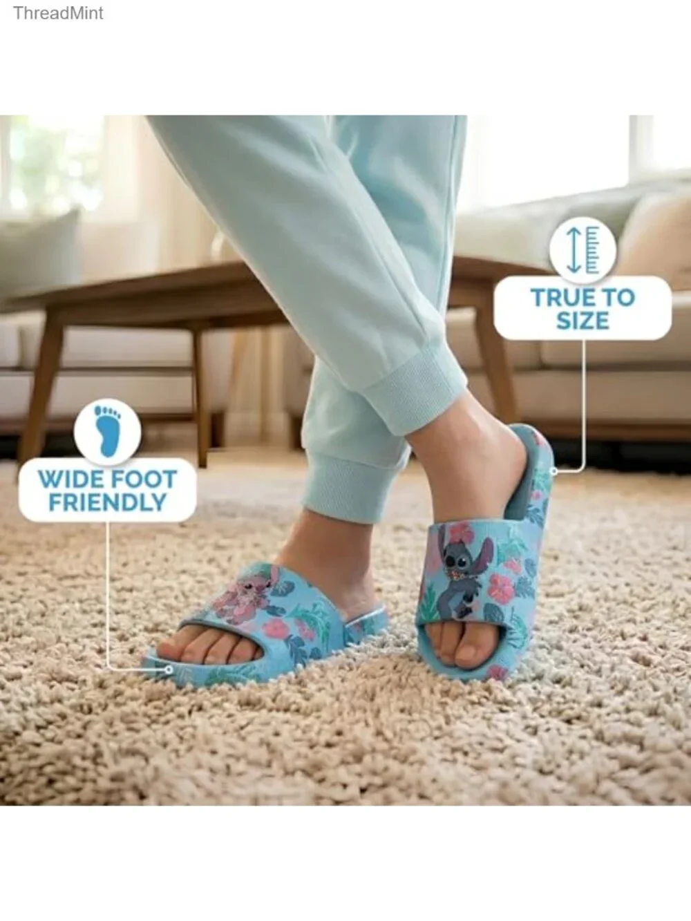 Kids Lilo & Stitch Slide Sandals - Girl Stitch Slip-On Slides